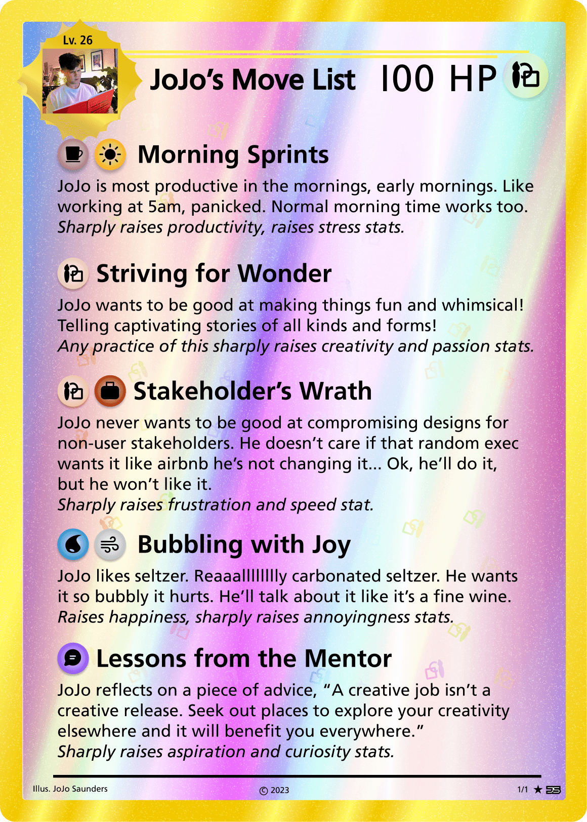 Trading card — back